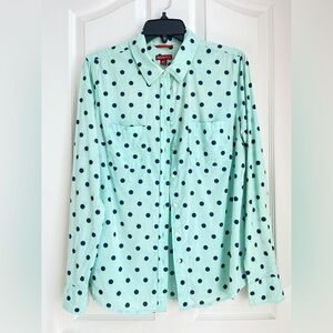 Merona Mint Polka Dot Shirt size M